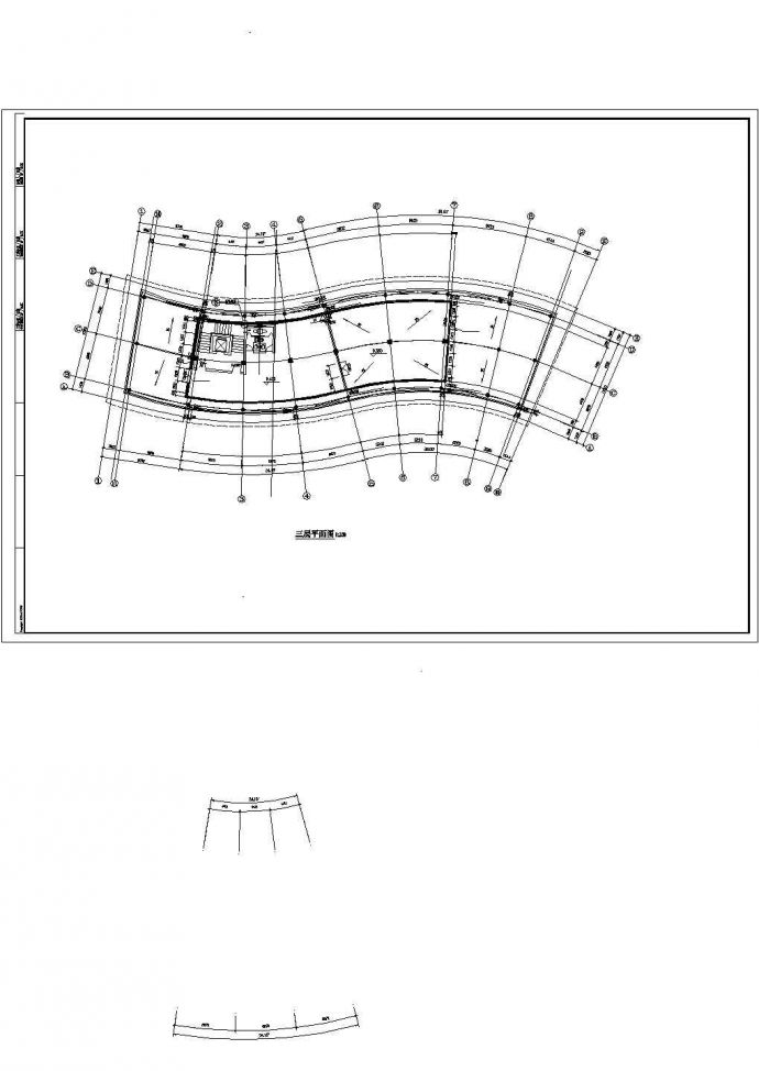 银川市荣誉铂庭小区三层框架结构小区会所建筑设计CAD图纸（含夹层）_图1