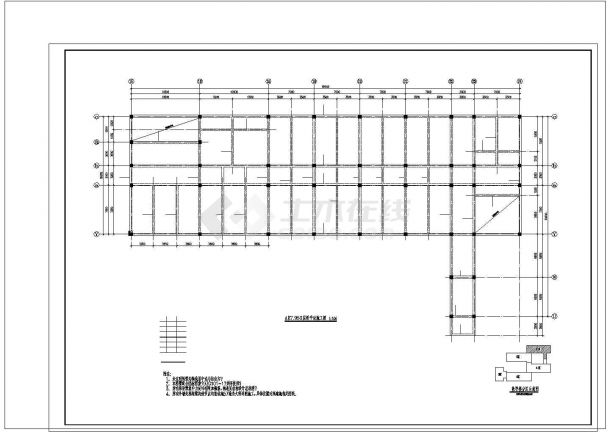 四坡屋面框架结构住宅设计cad-图一