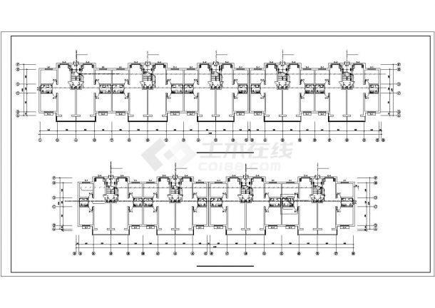 北京某小区6层砖混结构组合式民居楼建筑设计CAD图纸（含水电和结构图）-图二