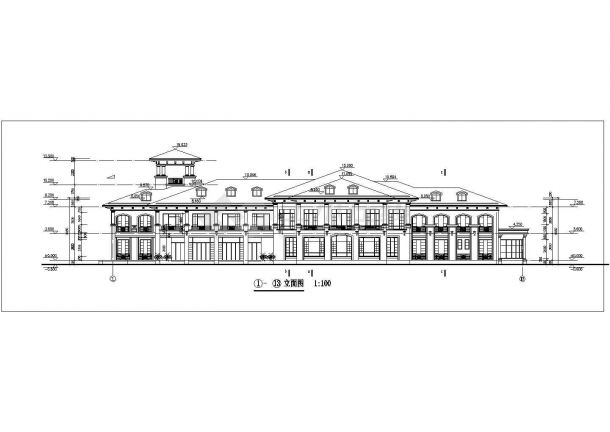 宁波市某小区1600平2层框混结构业主会所建筑设计CAD图纸（含阁楼）-图二