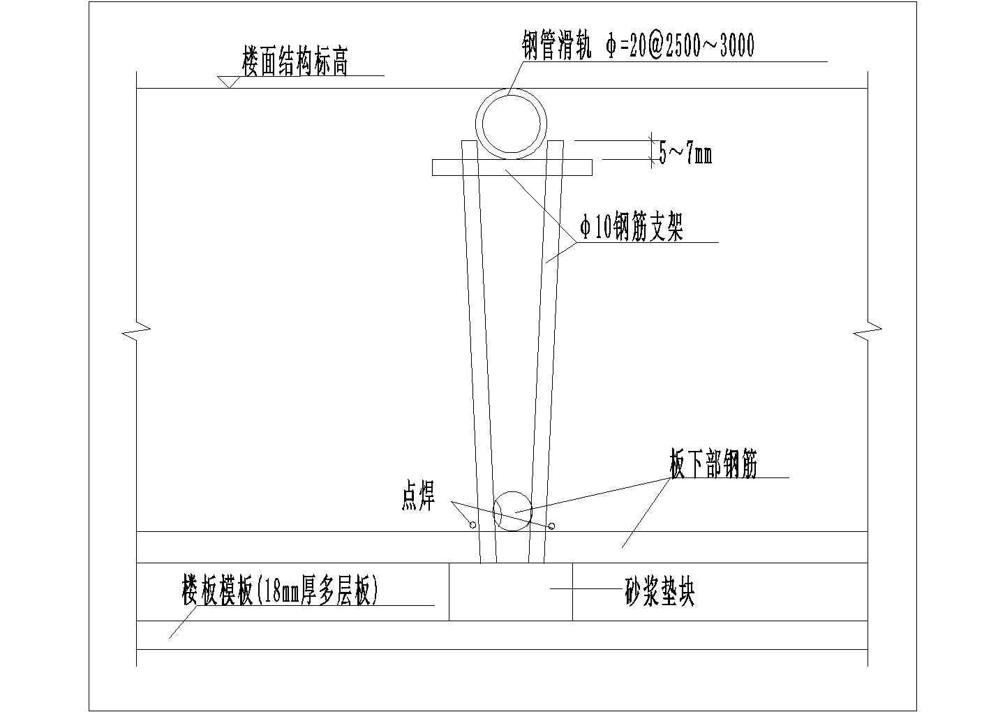 某楼板控制标高滑轨CAD平面完整图纸