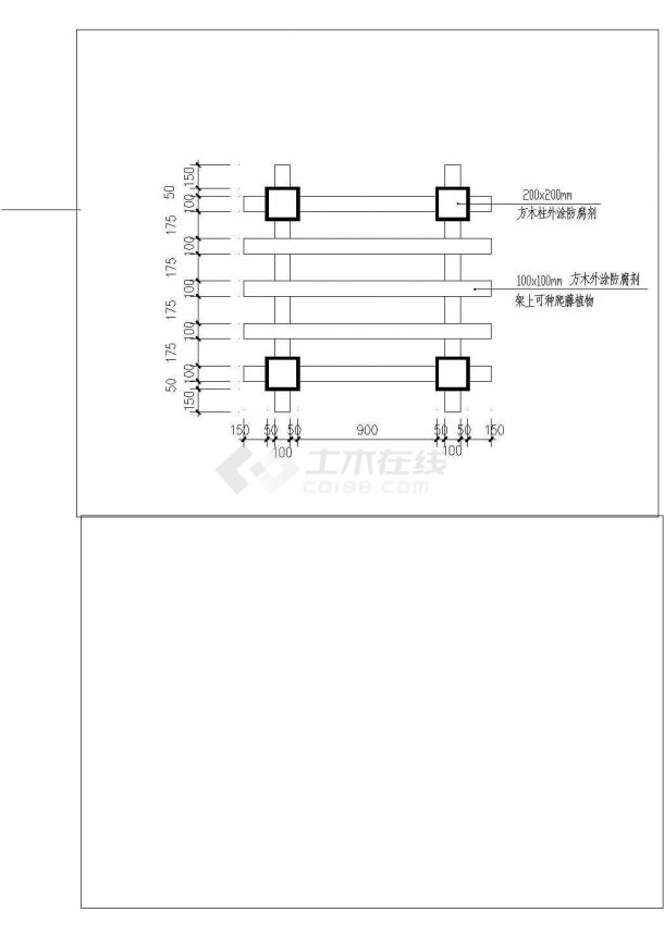 某景区木亭设计cad施工大样详图-图二