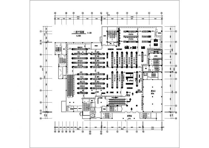 南方某两层超市平面布置参考设计CAD图纸_图1