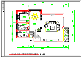 两层家居室内装修cad施工平面图纸_图1