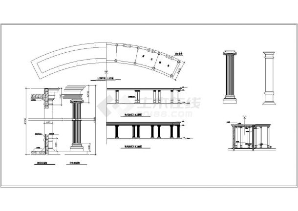 某欧式廊柱设计参考示意图-图二