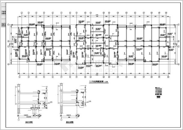 某五层办公楼框架结构设计施工CAD图纸-图一