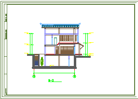 两层日式风格别墅建筑cad设计图-图一