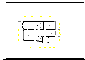 两室两厅室内家装cad方案设计图