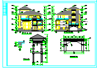 两套高级别墅建筑CAD施工图纸(包括立面、平面 内外构件做法 门窗表等)-图一