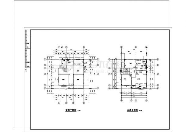 某小区三层现代风格别墅建筑设计CAD图-图二