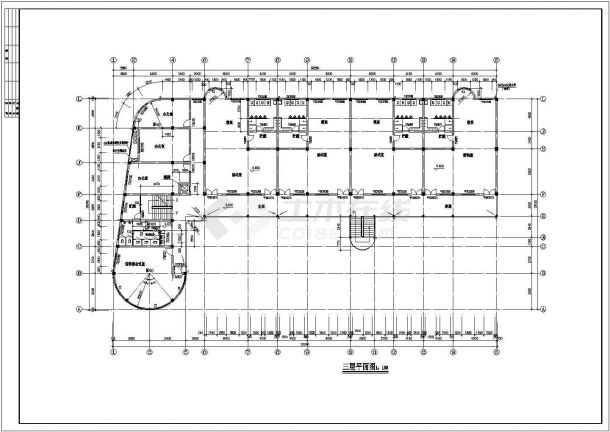 12班3层3176.5平米镇中心幼儿园建筑设计图-图一