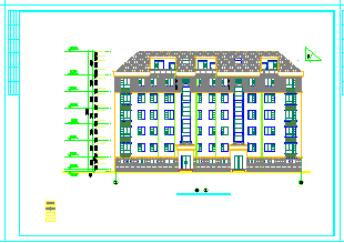 六层住宅小建筑详细cad设计图纸-图二