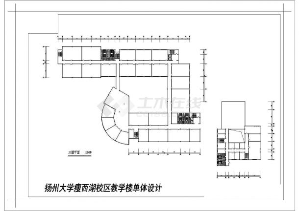 四川某学校六层教学楼建筑师合计cad图纸，共15张-图二