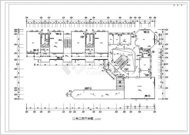 6班：长59.2米 宽32米 3层幼儿园建筑施工图-图一