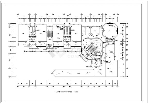 6班：长59.2米 宽32米 3层幼儿园建筑施工图-图二