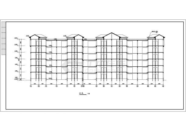 合肥市方家花苑小区6层砖混结构住宅楼建筑设计CAD图纸（含地沟平面图）-图二