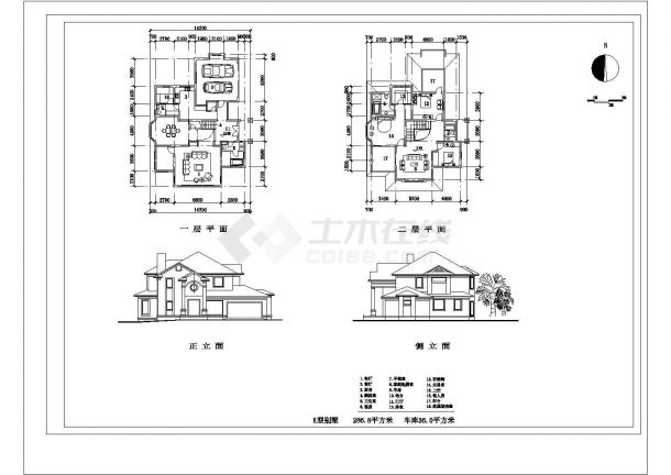 上海某高档别墅群小区建筑设计方案全套cad图-图一