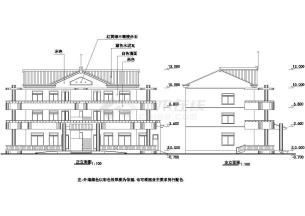 6班：长23.84米 宽11.24米 3层820平米镇幼儿园建筑施工图【平立剖 楼梯 节点大样 建筑设计说明】-图二