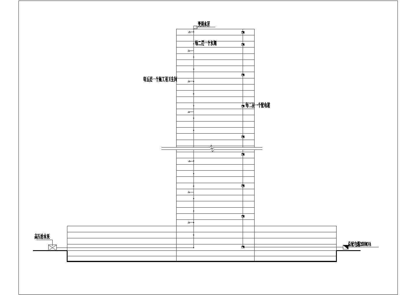 某临水临电竖向CAD大样平面布置图