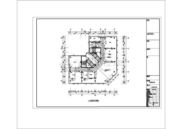 办公楼设计_某地区大型高层办公楼弱电平面设计cad施工图纸-图二