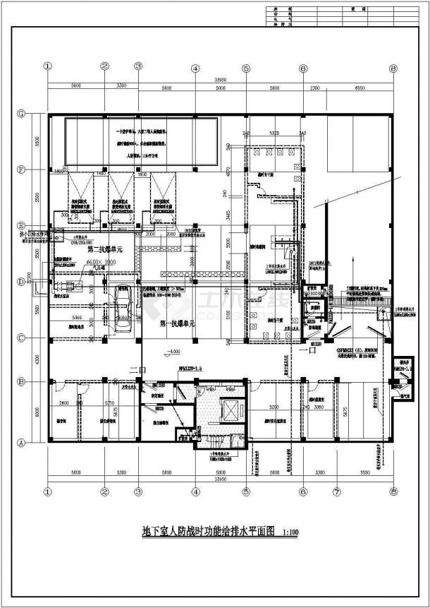 某地区的某12层住宅楼带人防建筑设计cad施工图纸-图二
