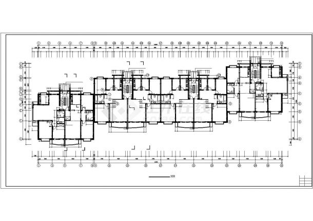 长沙市远大花园小区6300平米7+1层砖混结构住宅楼建筑设计CAD图纸-图一
