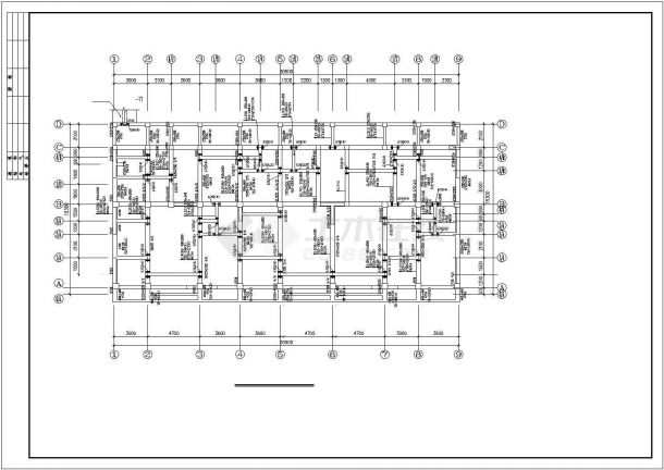 6层框架住宅楼结构施工图cad图纸-图二