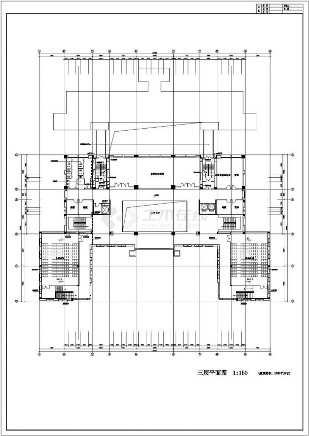 17层22250平米某理工大学技术科学楼建筑设计cad图纸-图二