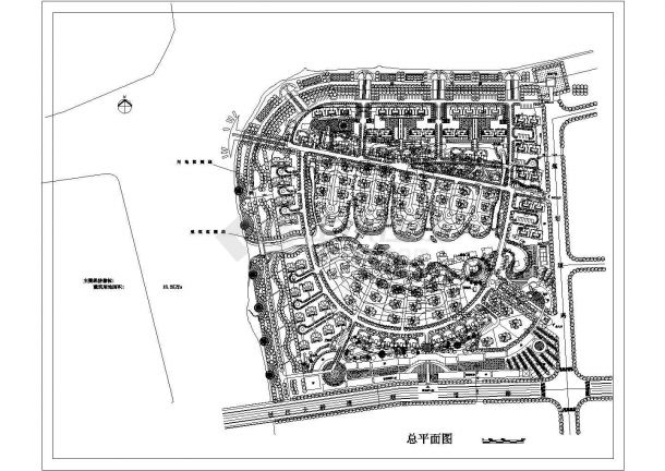 建筑用地18.25万平米（别墅 多层公寓 小高层住宅 沿街商业 会所）小区规划总平面图 cad图纸-图一
