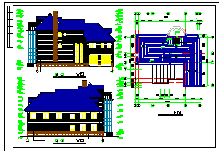 某厂区配套办公楼详细cad建筑施工设计图-图二
