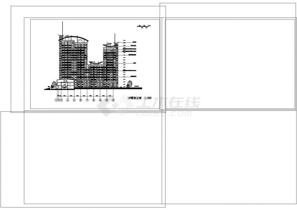规划用地35666平米高层住宅小区规划总平面CAD图纸设计-图二
