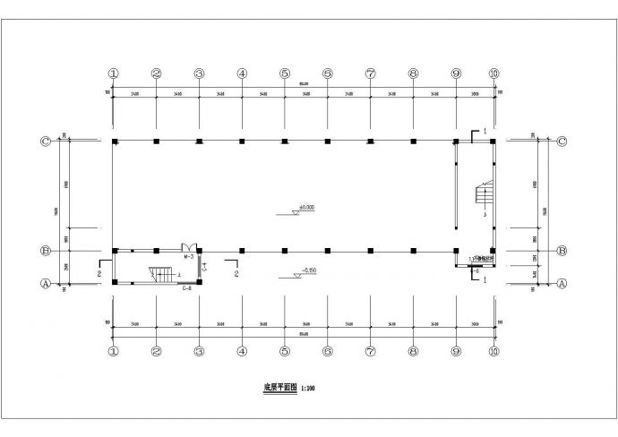 嘉峪关市某中学6层教师宿舍楼平立面设计CAD图纸（含天面层）_图1