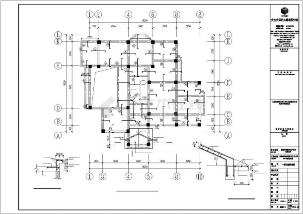 某地区商业住宅小区框架结构设计施工CAD图纸-图一