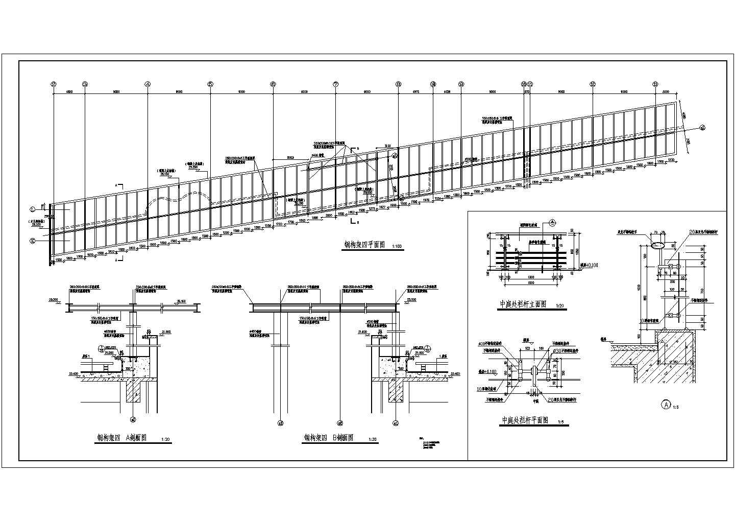 某长132米 宽94.417米 地下1层地上四层建材家居商场53010平米框架结构CAD设计含防火防烟分区及楼梯详图