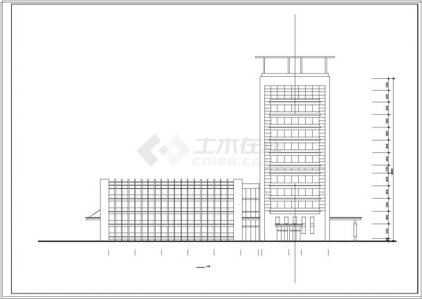 某医院12层综合楼建筑cad施工方案设计图纸-图一