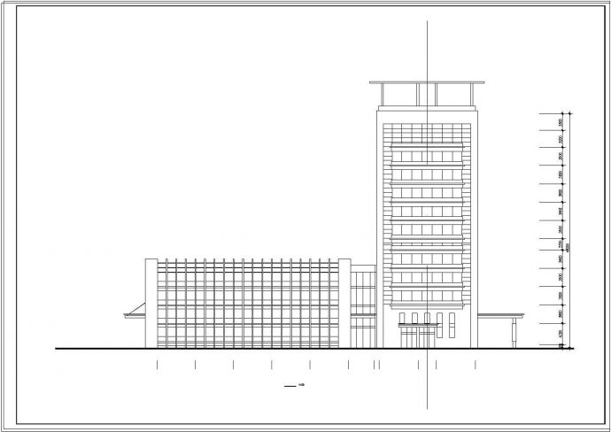 某医院12层综合楼建筑cad施工方案设计图纸_图1