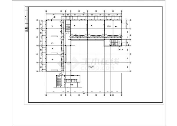 4层L形理工学校教学楼建施CAD图纸设计-图一