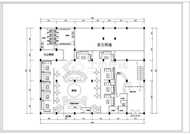 私人会所室内精装修建筑设计施工图-图二