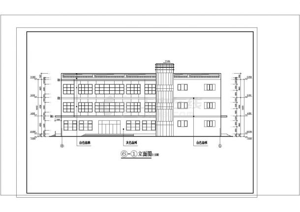  3层2143.8平米中学食堂建施【平立剖 墙身大样 工程做法及用料表 门窗表 说明】.cad-图一