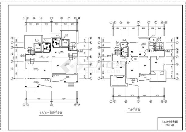 某1+3层双拼别墅给排水实施CAD图纸-图一