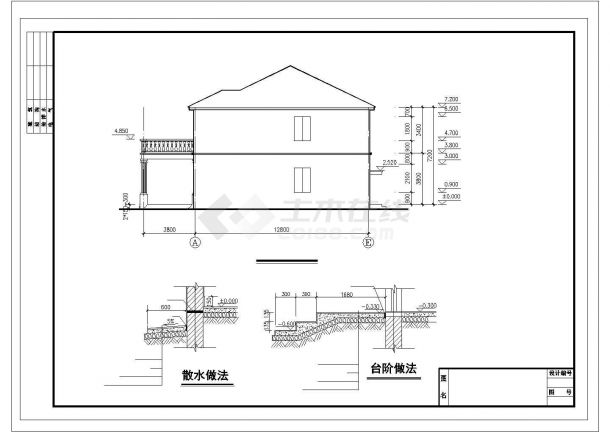 某地区经典别墅全套建筑结构设计施工CAD图纸-图二