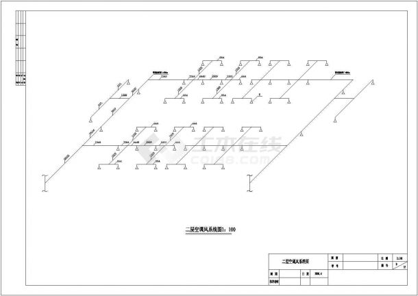 上海某四层商场空气调节系统设计施工cad图纸(含通风空调工程设计说明）-图二