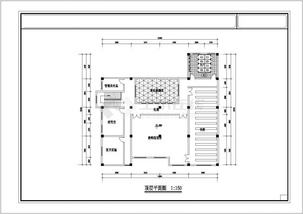 某中学图书科技楼建筑设计施工图-图二
