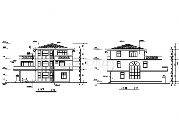 三套小户型农村住宅楼建筑设计施工cad图纸（含说明）-图一