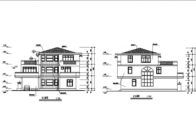 三套小户型农村住宅楼建筑设计施工cad图纸（含说明）_图1