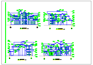 某二层北美风情别墅cad设计方案图（300平米南入口）