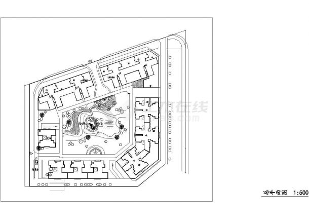 庆阳市春晓路某社区16层商住一体楼全套建筑设计CAD图纸（含总图）-图一