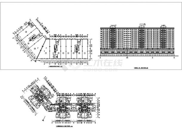 庆阳市春晓路某社区16层商住一体楼全套建筑设计CAD图纸（含总图）-图二
