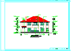 某二层小别墅建筑cad施工设计图-图二