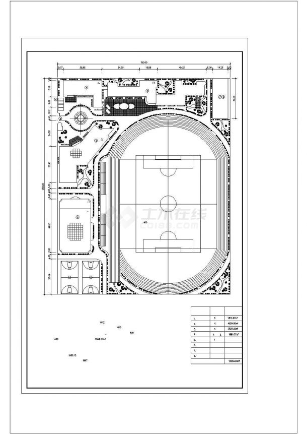 占地46.2亩某镇中心小学规划总平面图2种方案 含设计说明cad图-图一